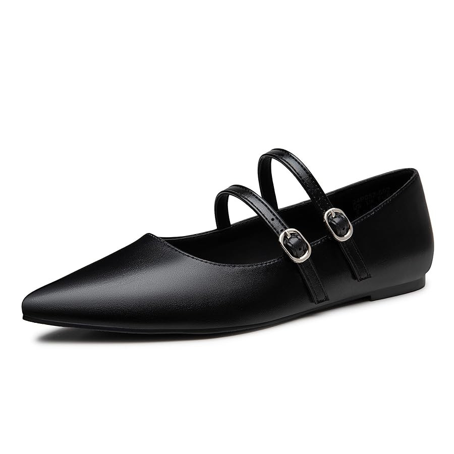 Trary Flats for Women Closed Pointed Toe Mary Jane Shoes Women Comfortable Slip on Ballet Flats D... | Amazon (US)