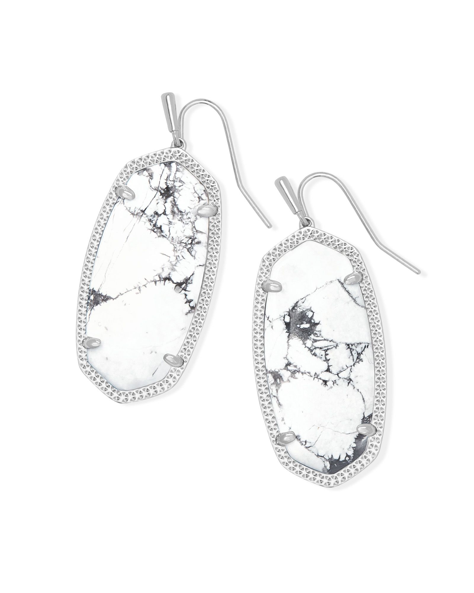 Elle Silver Drop Earrings in White Howlite | Kendra Scott