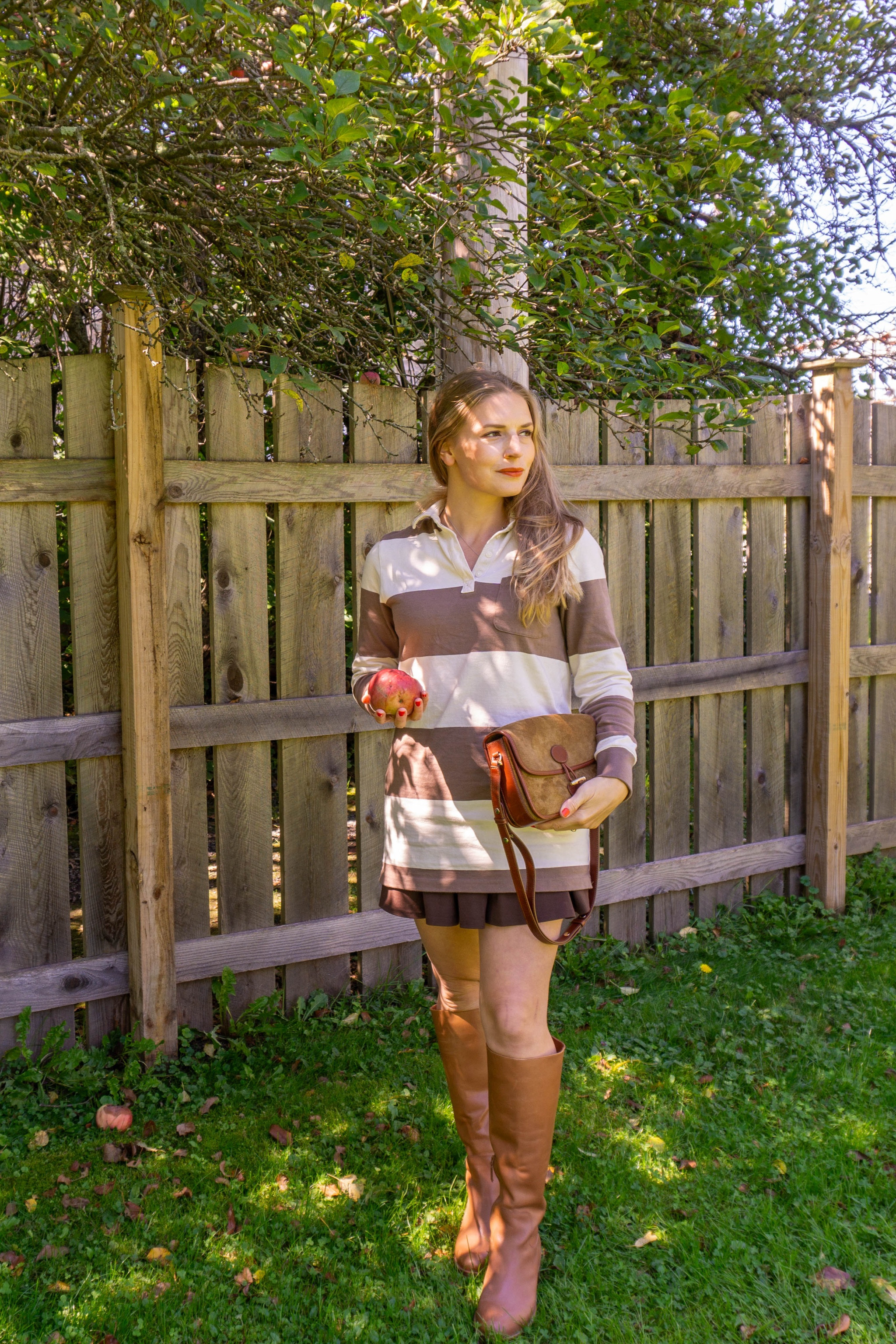 Polo rugby dress, tall leather boots, ae, American Eagle fall, j crew, sezane, handbag, vintage style handbag, preppy 

#LTKFindsUnder50 #LTKSeasonal #LTKShoeCrush