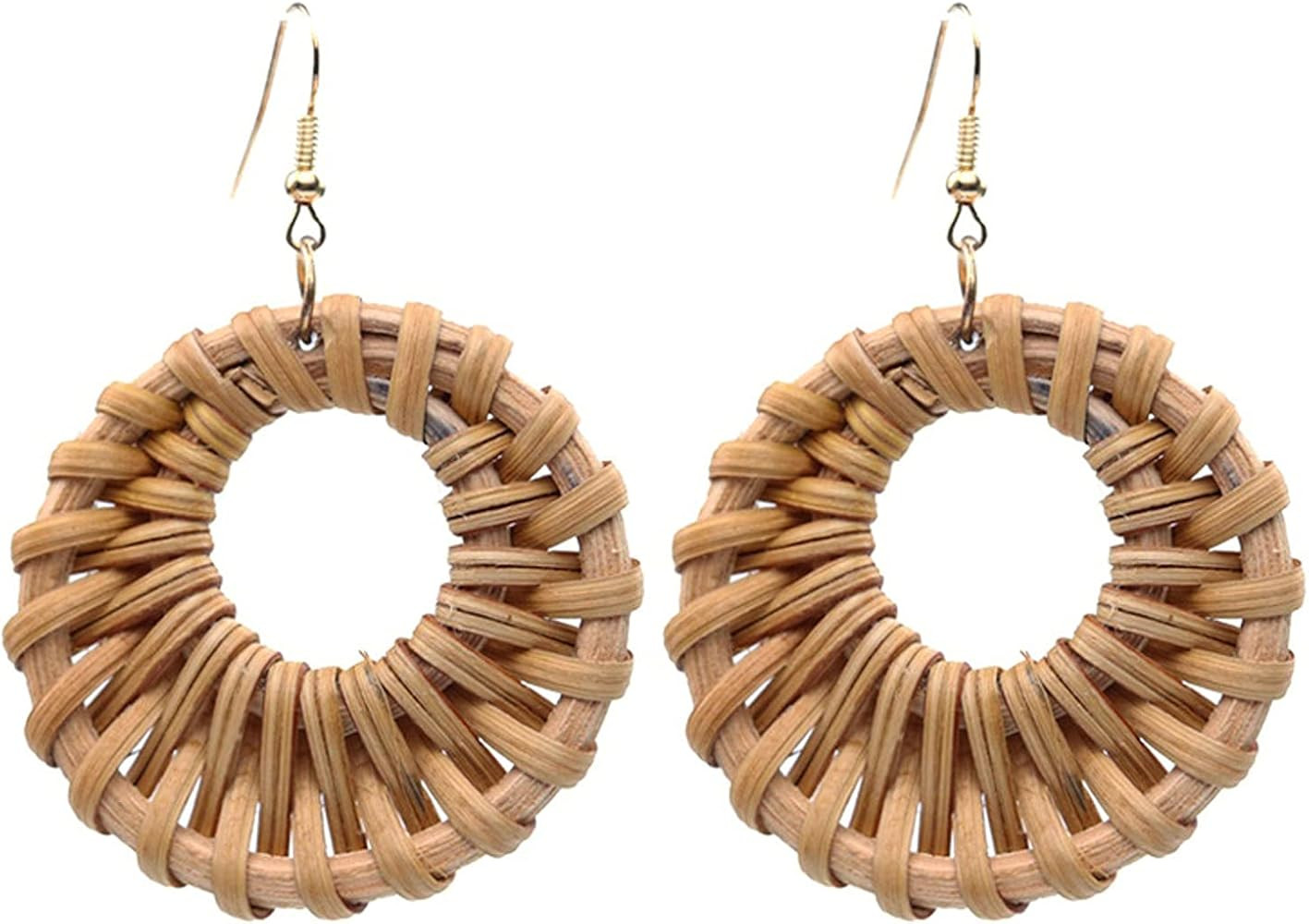 1 Pair Lightweight Rattan Knit Star Triangle Geometric Drop Dangle Earrings Bohemia Straw Wicker ... | Amazon (US)