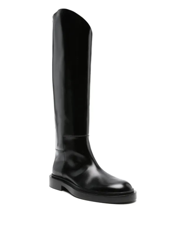 asymmetric leather boots | Farfetch Global