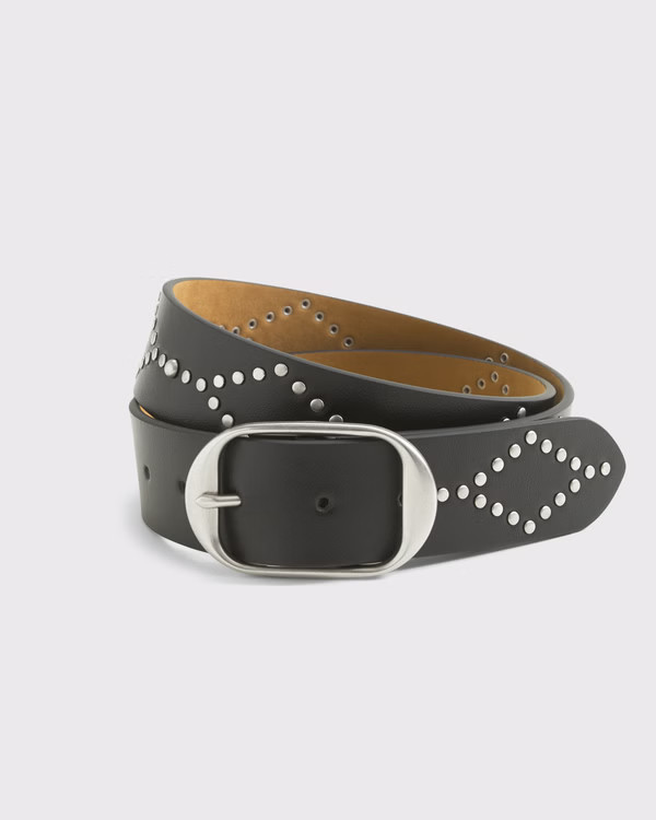 Squoval Studded Belt | Abercrombie & Fitch (US)