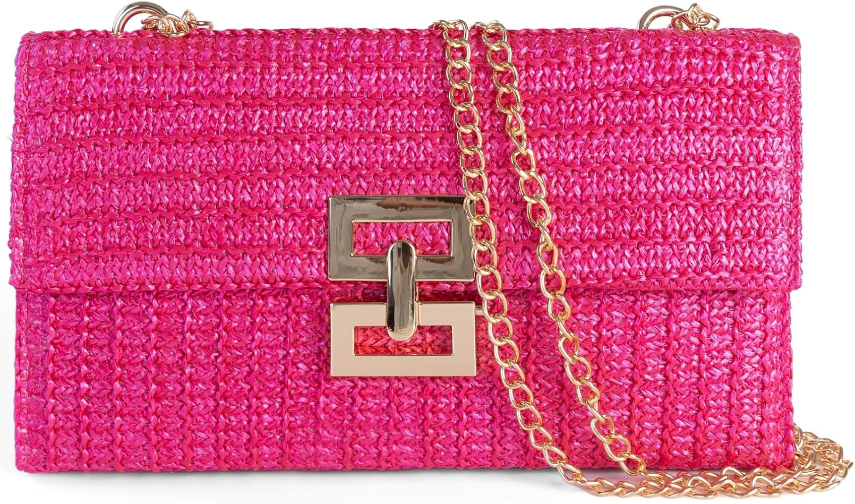 Straw Clutch Purses Women Summer Beach Handbags Boho Woven Envelope Wallet Fold Over Chain Crossb... | Amazon (US)