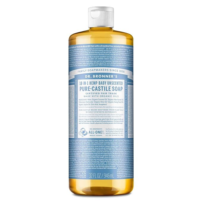 Dr. Bronner's Pure Castile Liquid Soap - Made with Regenerative Organic Certified Oils - 18-in-1 ... | Amazon (US)