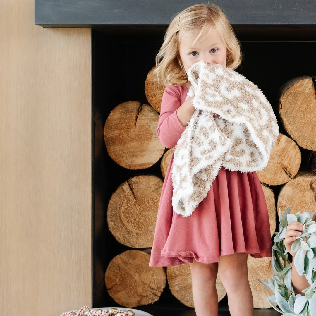 Bamboni Blankie, Tan Leopard | SpearmintLOVE