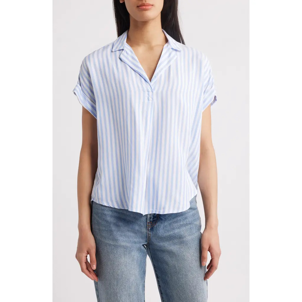 beachlunchlounge Deni Stripe Shirt in Moscow Lilac at Nordstrom, Size X-Large | Nordstrom