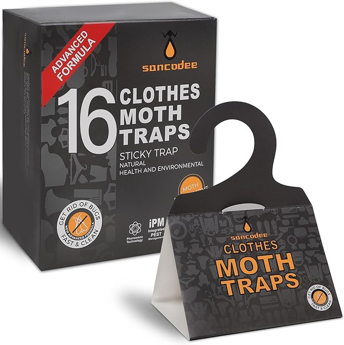 16 Pack Clothes Moth Traps with Natural Pheromones, Clothing Moth Hanging Glue Trap, Sticky Board... | Amazon (US)