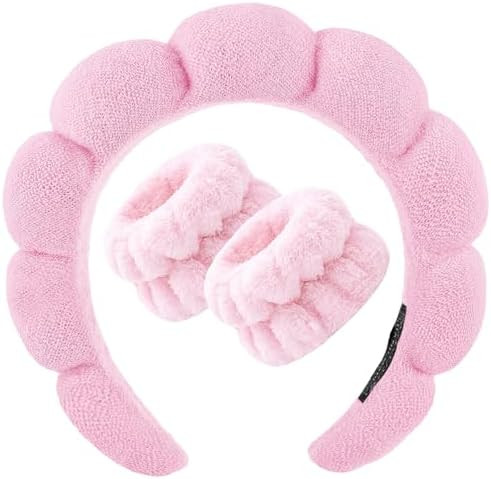 Zkptops Spa Headband for Washing Face Wristband Set Sponge Makeup Skincare Headband Terry Cloth B... | Amazon (US)