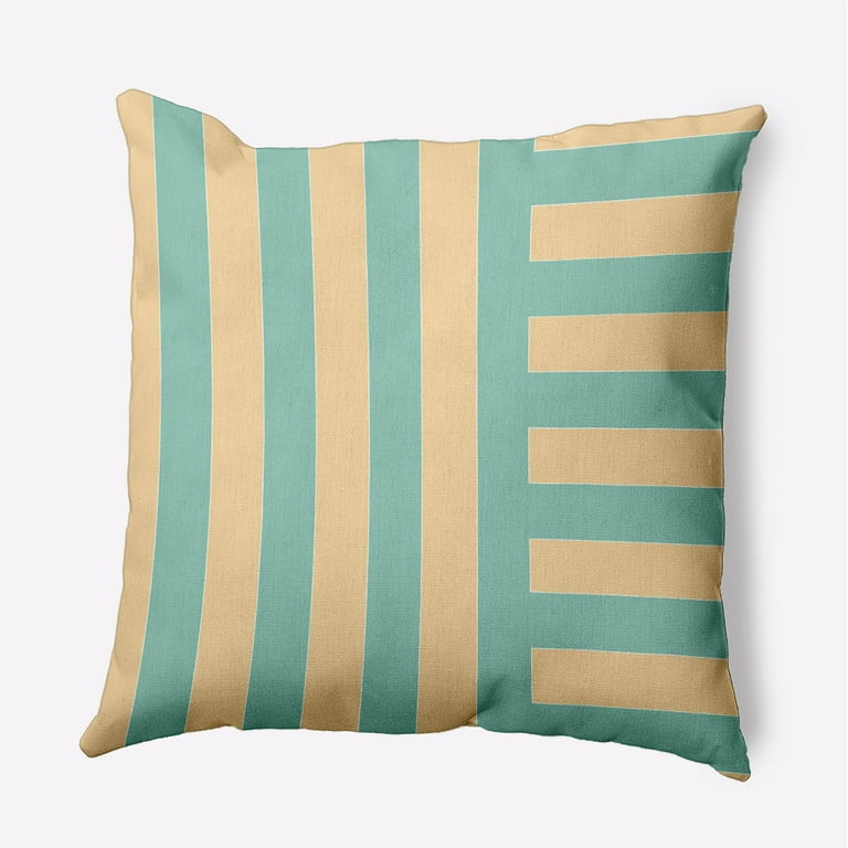 16" x 16" Simply Daisy Stripes Polyester Indoor/Outdoor Pillow, Corn Stalk Qty 1 | Walmart (US)