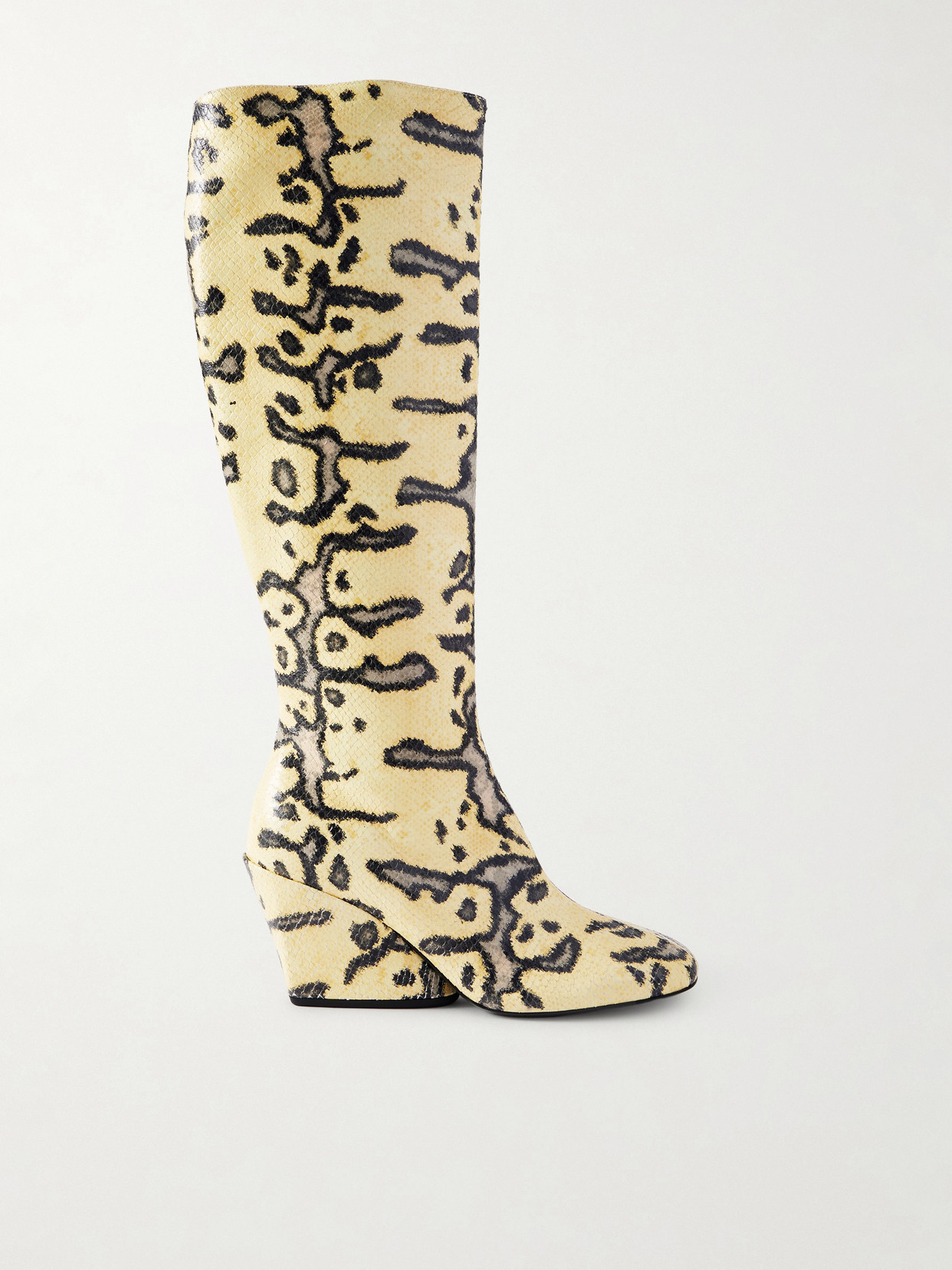 Proenza Schouler - Slant Snake-effect Leather Knee Boots - Animal print | NET-A-PORTER (US)