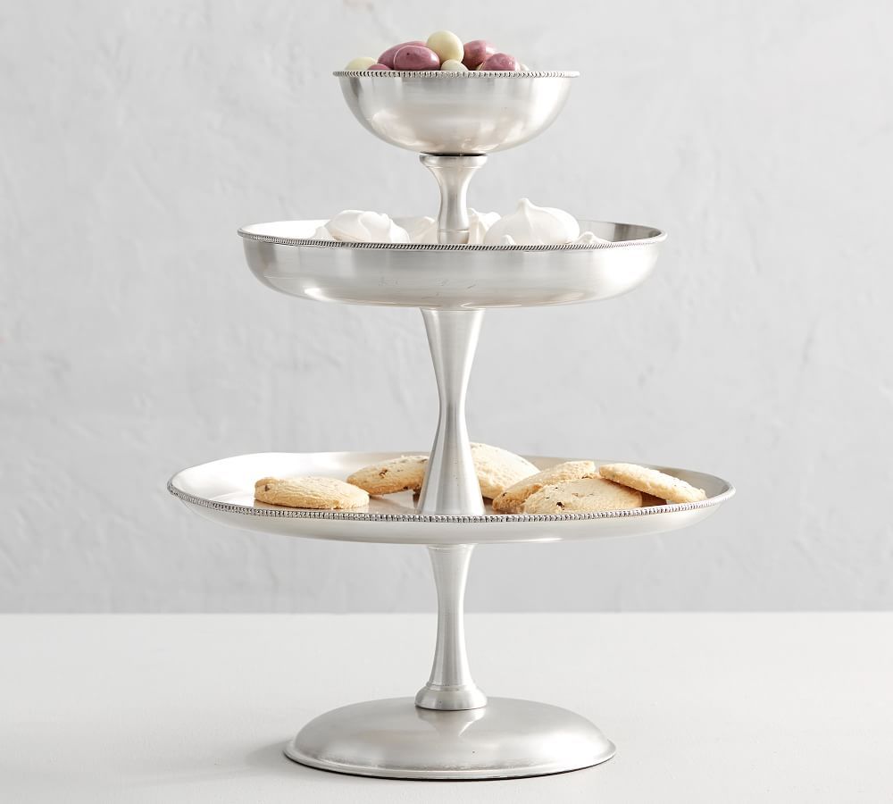 Antique Silver 3-Tier Stand | Pottery Barn (US)