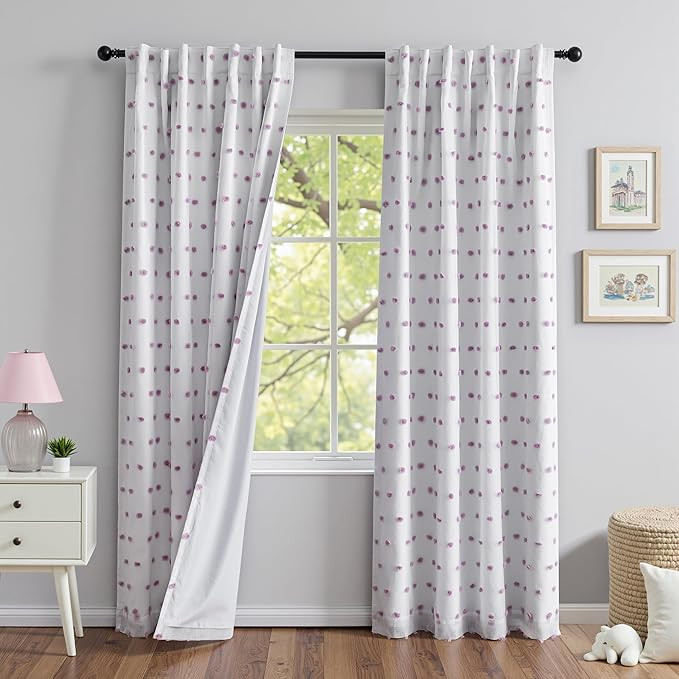 MYSKY HOME 100% Blackout Curtains for Girls Bedroom 84 Inches Long Total Light Blocking Curtains ... | Amazon (US)