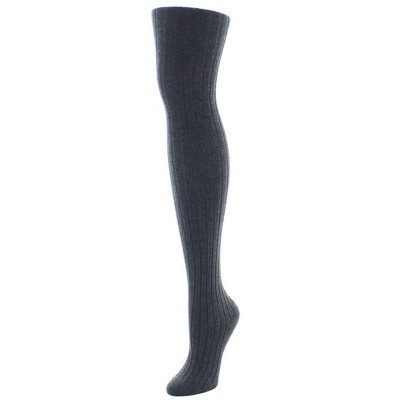 Natori Cashmere Blend Rib Knit Sweater Tights Dark Gray Heather Small/Medium | Target