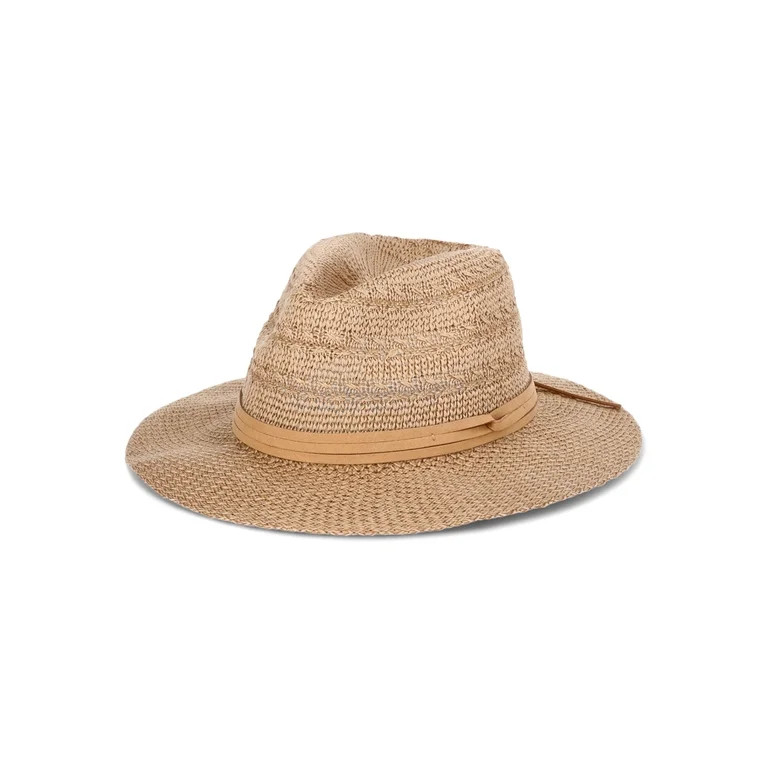 Time and Tru Women’s Woven Panama Hat - Walmart.com | Walmart (US)