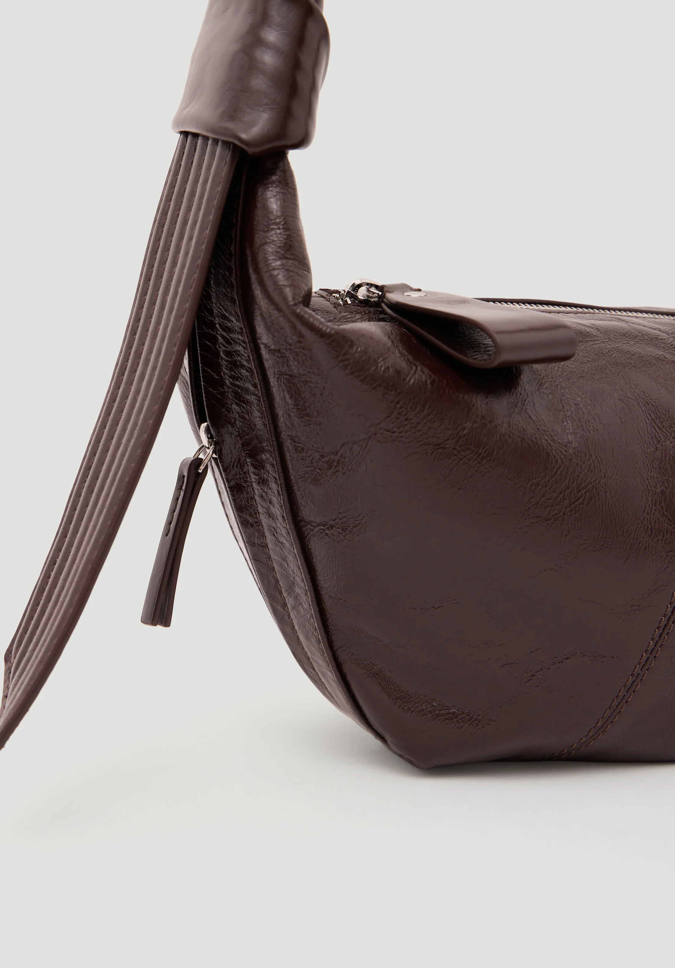 Oversized Leather Crescent Bag | Hush UK