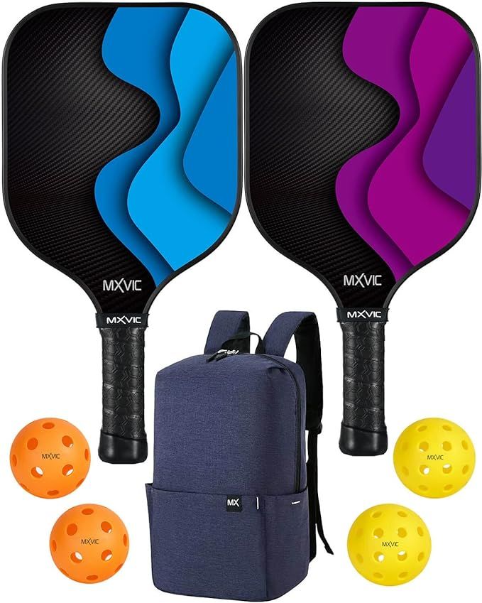 Pickle-Ball-Paddle-Set of 2 and 4 with Balls in Pickleball Bag or Backpack, Fiberglass Rackets an... | Amazon (US)
