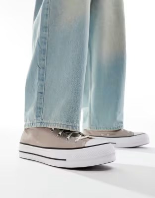 Converse Chuck Taylor All Star Lift Hi trainers in stone | ASOS (Global)