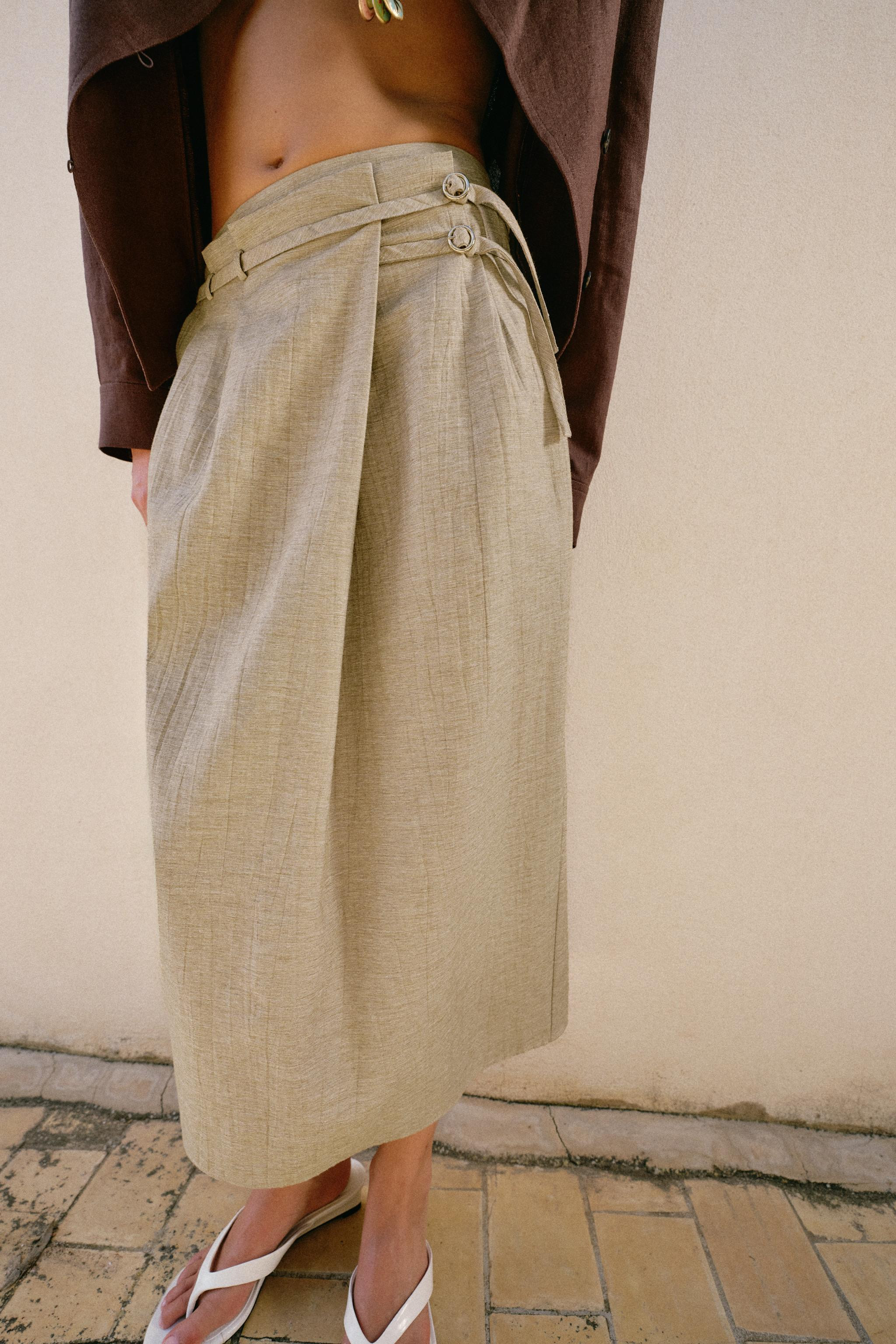BELTED MIDI SKIRT | Zara US