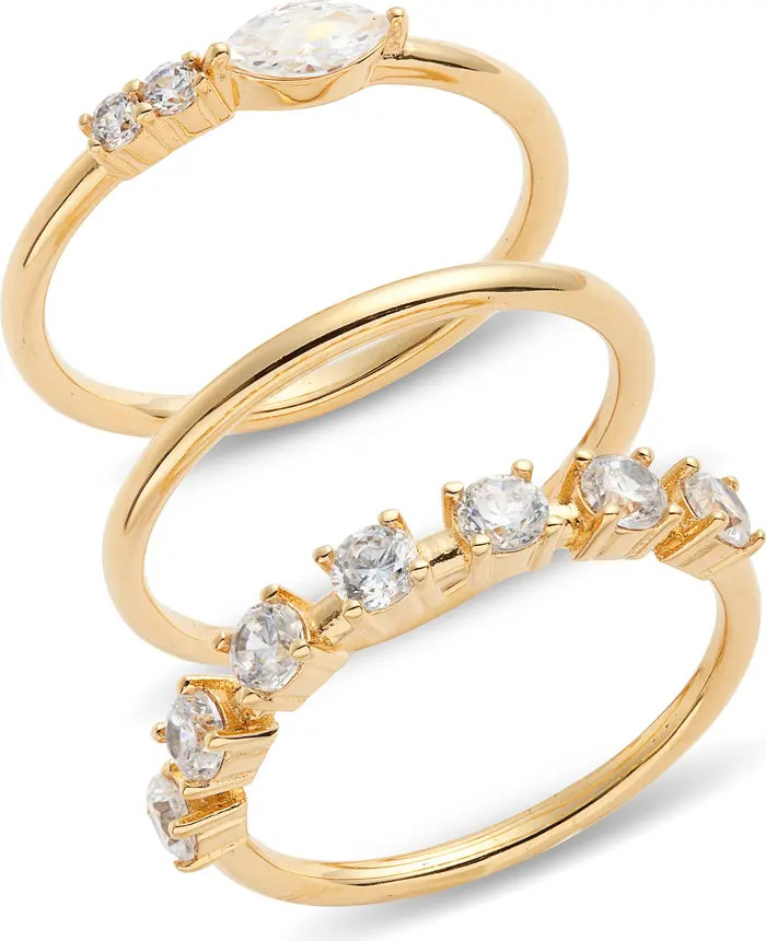 Nordstrom Demi Fine Set of 3 Cubic Zirconia Stackable Rings | Nordstrom | Nordstrom