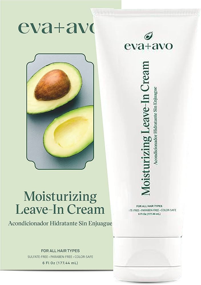 Eva + Avo Leave In Conditioner Cream, 6 Fl Oz - Hydrating Hair Treatment with Avocado and Rosemar... | Amazon (US)