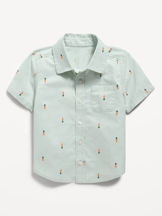 Printed Short-Sleeve Oxford Shirt for Toddler Boys | Old Navy (US)