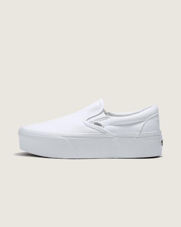 Vans Classic Slip-On Platform Shoes (White) - 6.0 Boys / 7.5 Women | Vans (US)