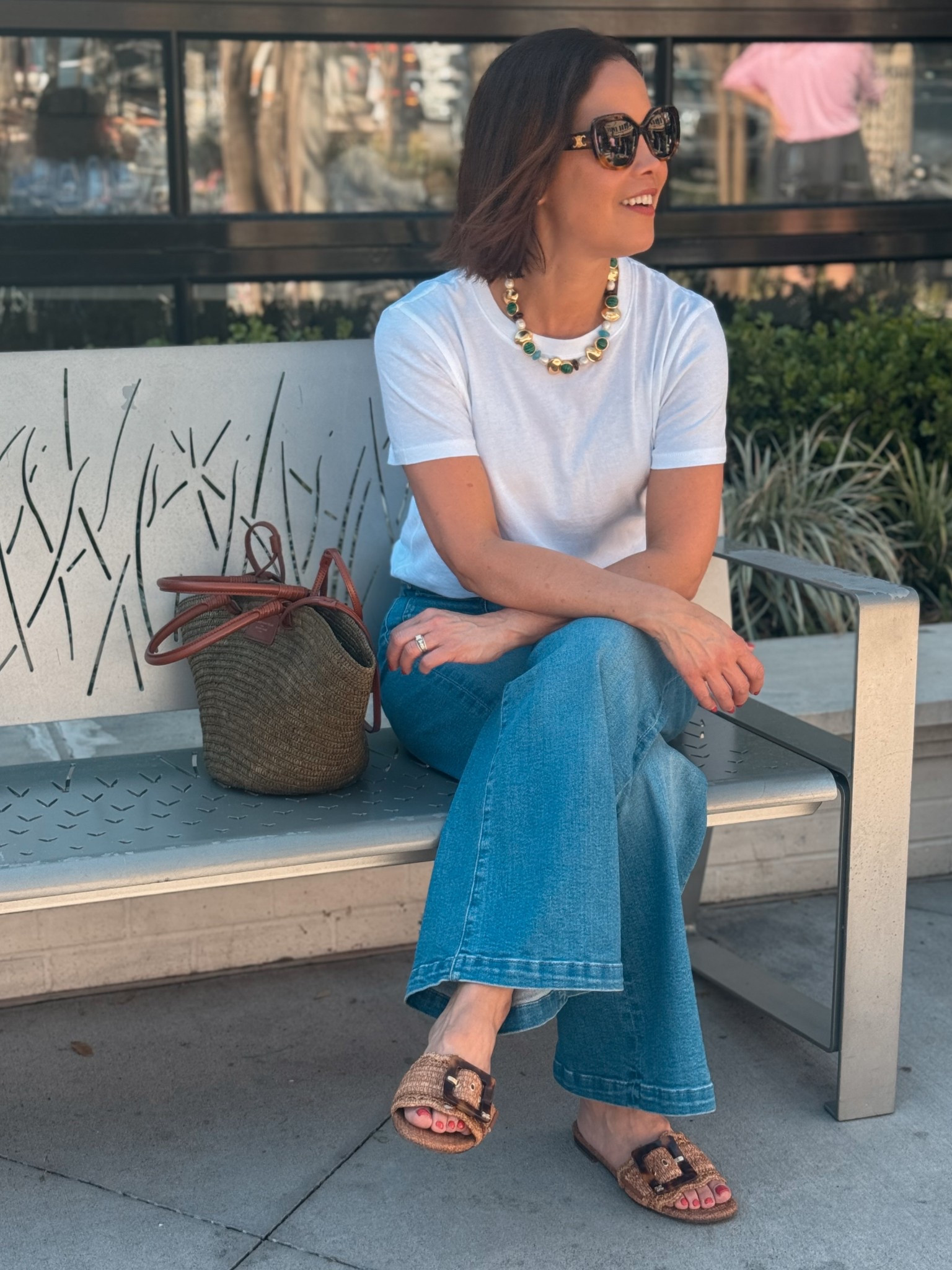 Everyday spring outfit 
JCrew Vintage Tee- wearing medium 
Mother Denim- true to size 
Sam Edelman Sandals- true to size 
Sèzane basket bag 

#LTKSeasonal #LTKStyleTip #LTKOver40