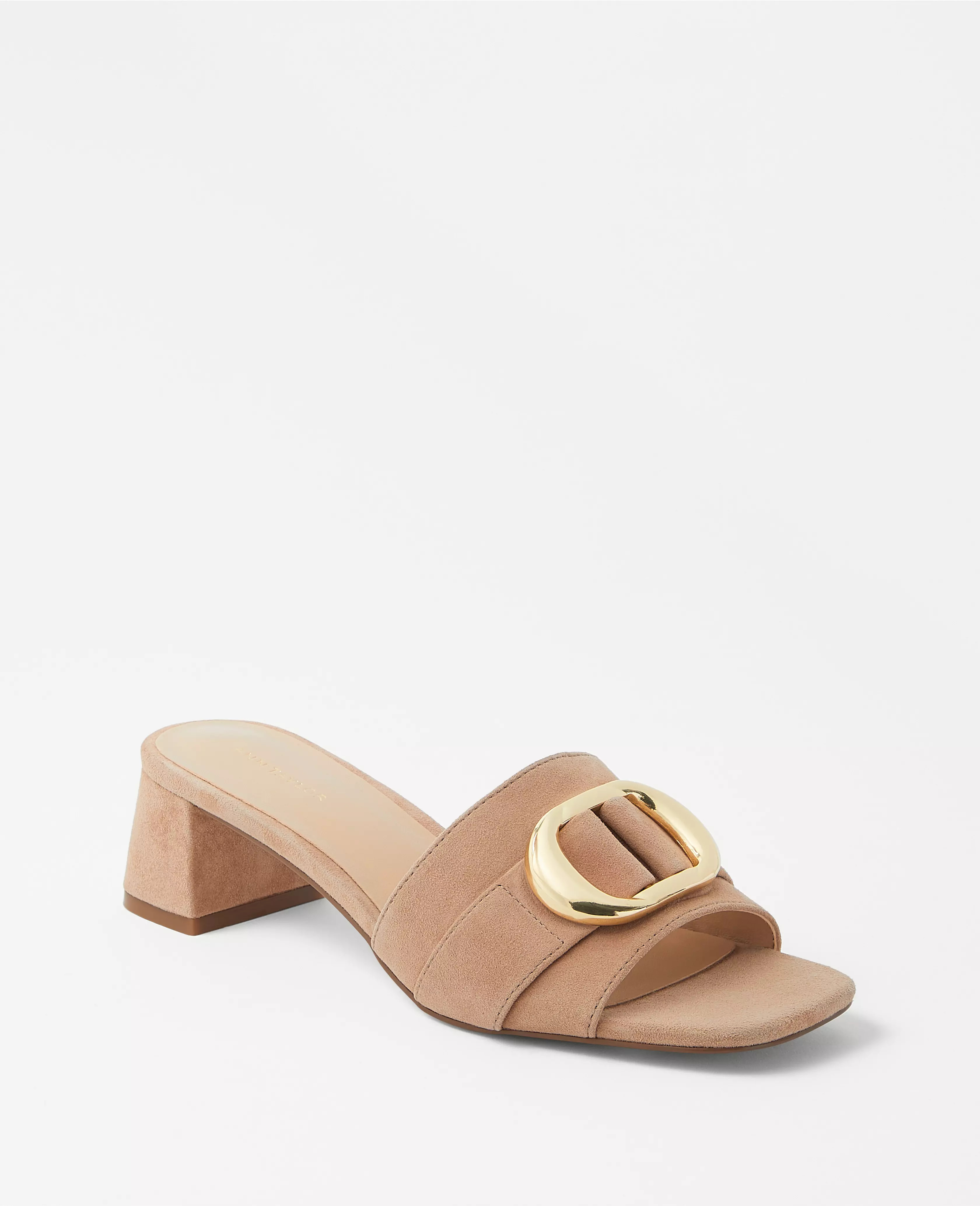 Buckle Strap Suede Sandals | Ann Taylor (US)