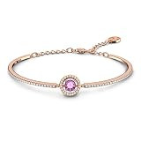 SWAROVSKI Sparkling Dance Bangle, with Purple Round Crystal, White Crystal Pavé and Rose Gold Tone-F | Amazon (US)