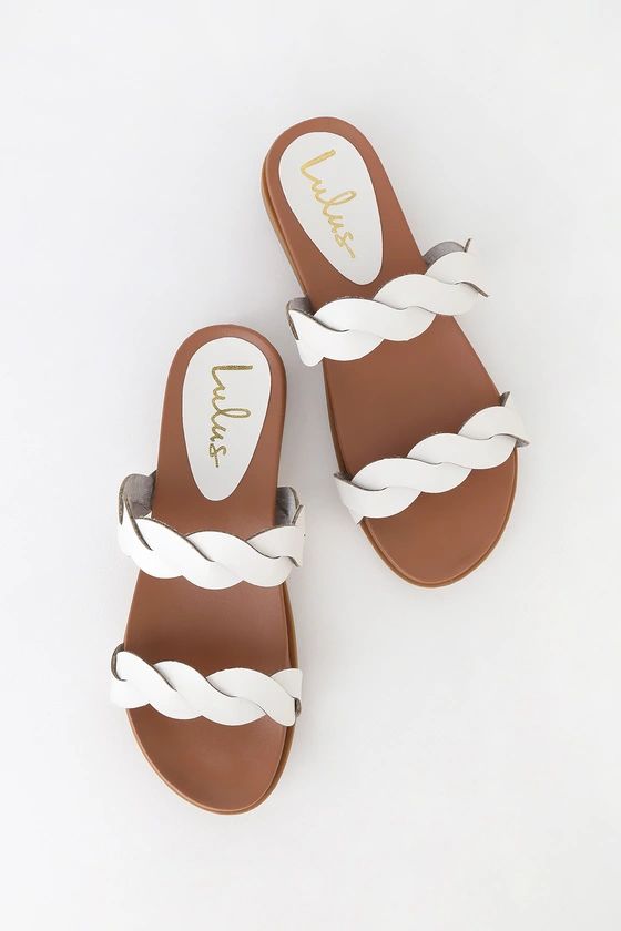 Monica White Slide Sandals | Lulus (US)