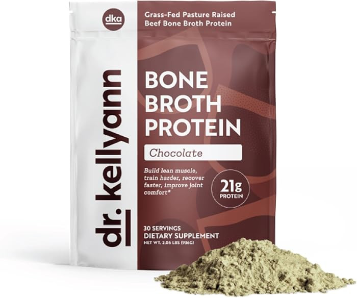 Dr. Kellyann Keto Bone Broth Protein Powder Chocolate - Protein 21g, 2g Net Carbs - Grass Fed Hyd... | Amazon (US)