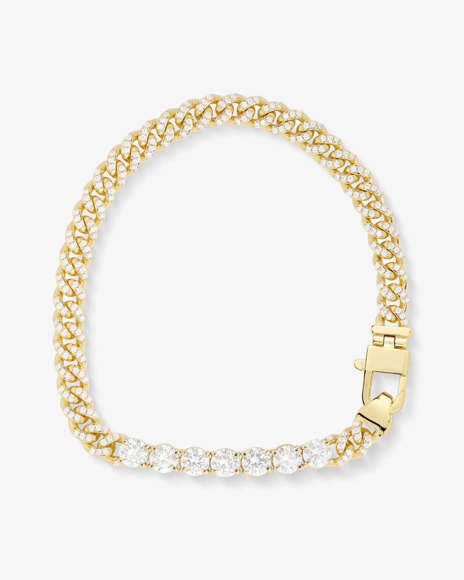 Pavé Julian Loves Diamonds Bracelet 6.8mm - Gold|White Diamondettes - 7.5 | Melinda Maria Jewelry