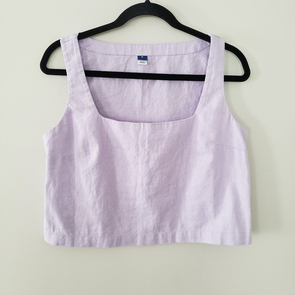 Old Navy Linen Blend Square Neck Tank Top MEDIUM Minimal Lightweight Layer Women | Poshmark