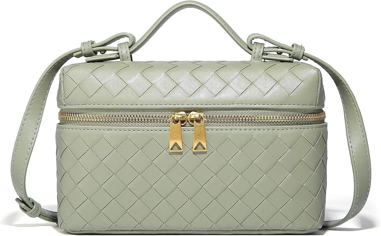 Trendy Woven Crossbody Purse Bag for Women, Cute Shoulder Bag Square Box Bags Mini PU Leather Top... | Amazon (US)