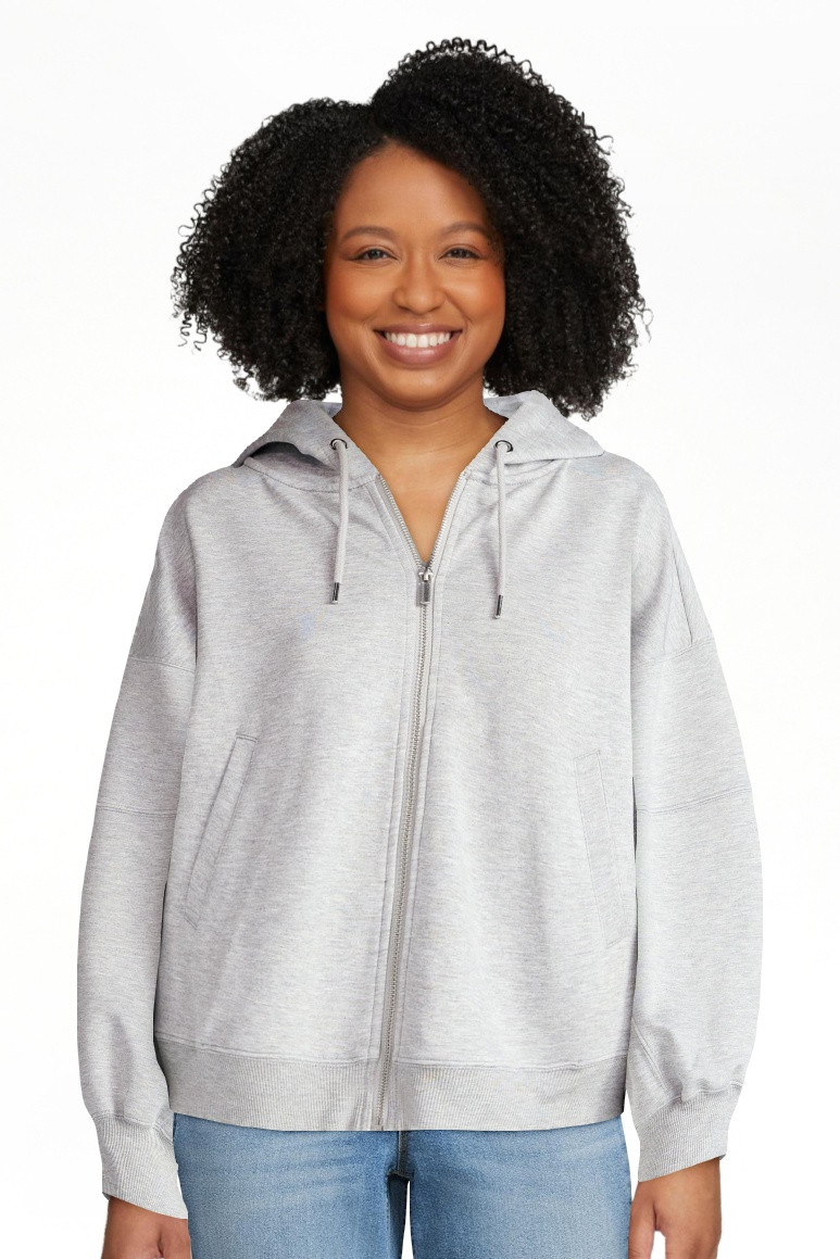 Scoop Women's and Women's Plus New Scubaknit Barrel Zip Hoodie, Sizes XS-4X | Walmart (US)