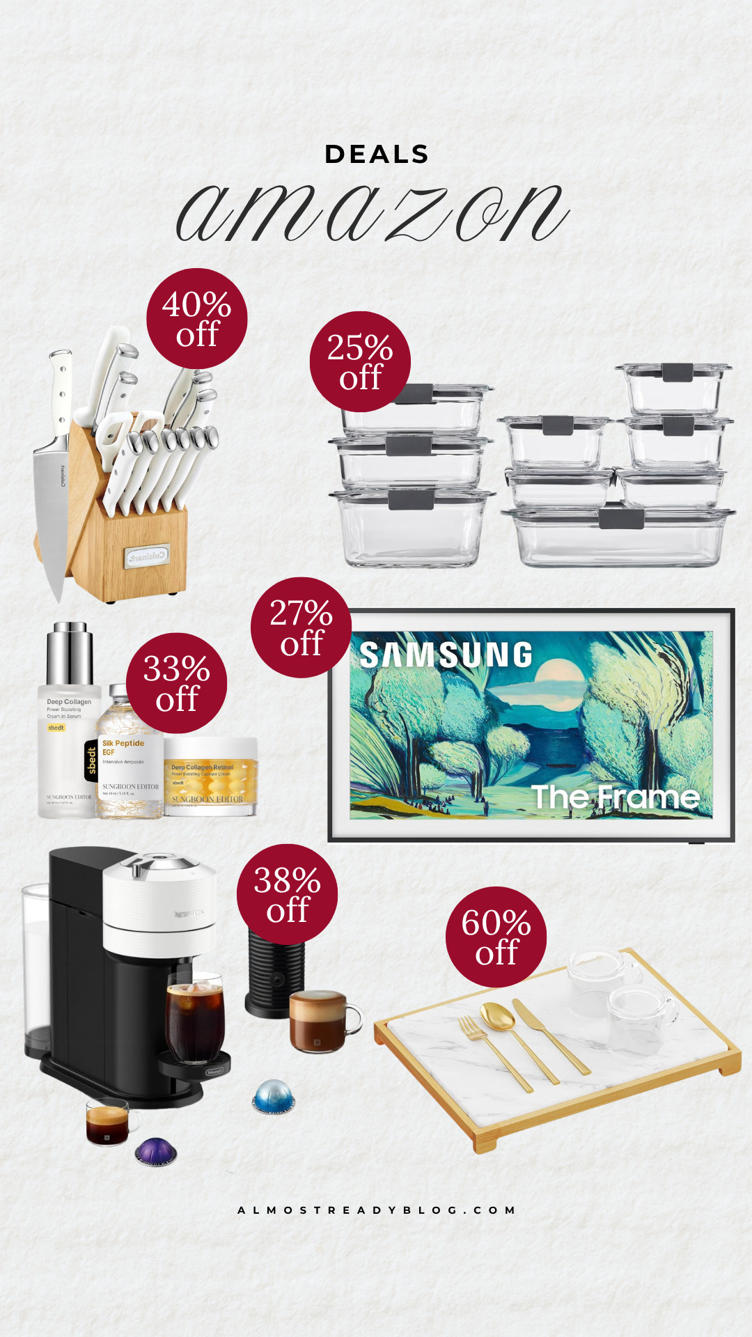 Amazon deals featuring popular home, kitchen, beauty, coffee, and tech finds on sale.
Amazon deals, Amazon sale, home deals, kitchen deals, beauty deals, tech deals, Amazon home finds, Amazon kitchen deals, best Amazon deals, Amazon sale finds

#LTKOver40 #LTKHome #LTKSaleAlert