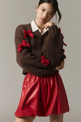 The Alicia 3D Bow Cropped Cardigan Sweater by Maeve | Anthropologie (US)