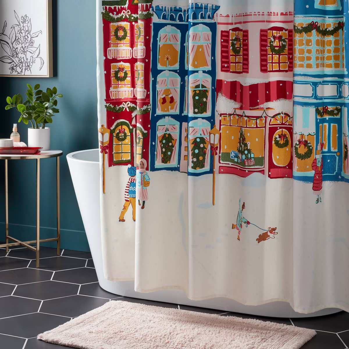 Winter City Scene Christmas Shower Curtain - Threshold™ | Target