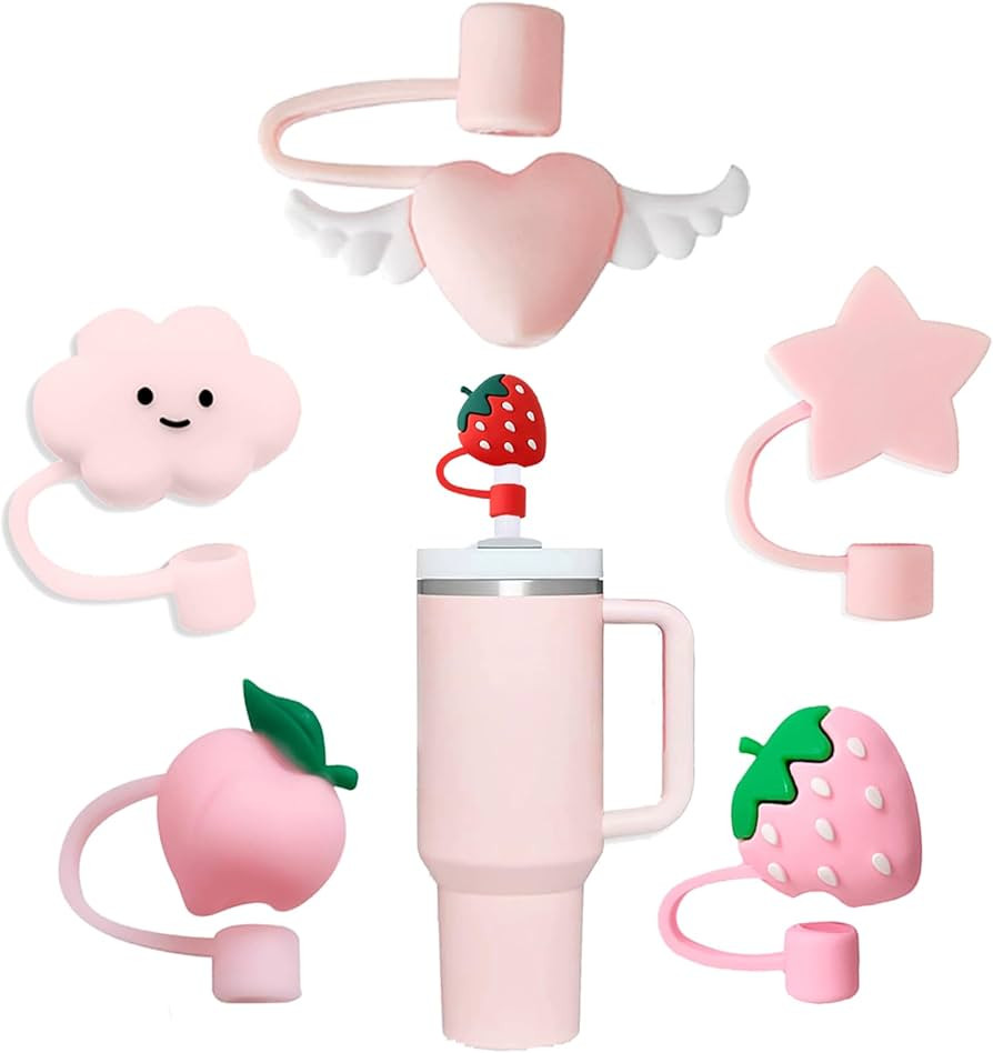 SEEZIZI 6 pcs Straw Covers Cap Toppers Compatible with Stanley 30&40 oz Tumbler Cups,Reusable Cut... | Amazon (US)