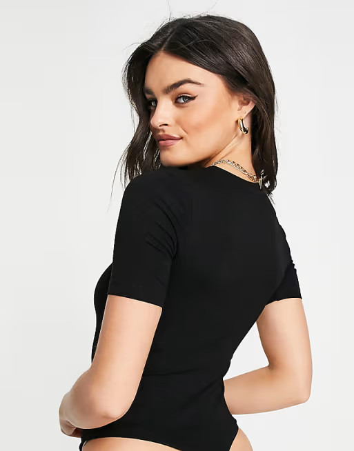 ASOS DESIGN skinny fit t-shirt bodysuit in black | ASOS (Global)