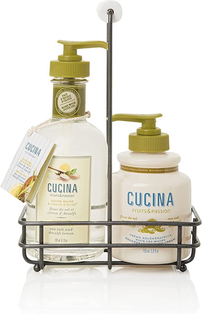 Fruits & Passion [Cucina] - Sea Salt & Amalfi Lemon Hand Care Duo Caddy Gift Set | Liquid Hand So... | Amazon (US)
