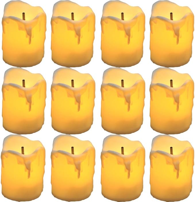 YASENN Flameless Candles,Battery Operated Tea Light Candle,LED Flameless Candle Drips on Side,Vot... | Amazon (US)