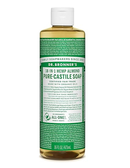 Dr. Bronner's Almond Liquid Castile Soap 16 Fl Oz liquid | Amazon (US)