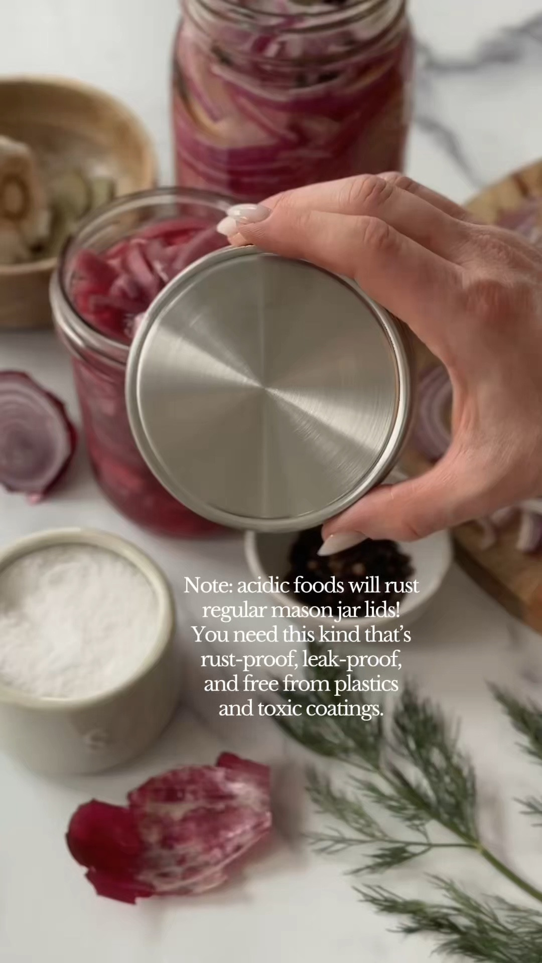Safer food storage with stainless steel mason jar lids

#LTKHome