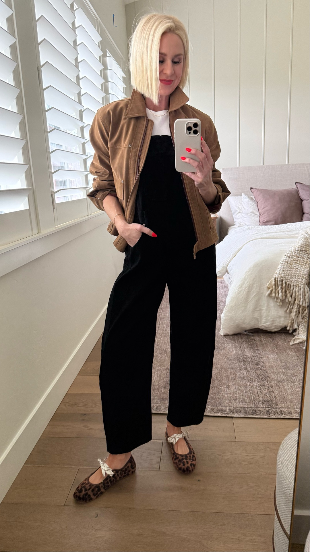 Look for less overalls! I have the blue denim FP pair and these are nearly identical! 
Fit tts. 
Size down in suede jacket.

#LTKSeasonal #LTKmomlife #LTKOver40