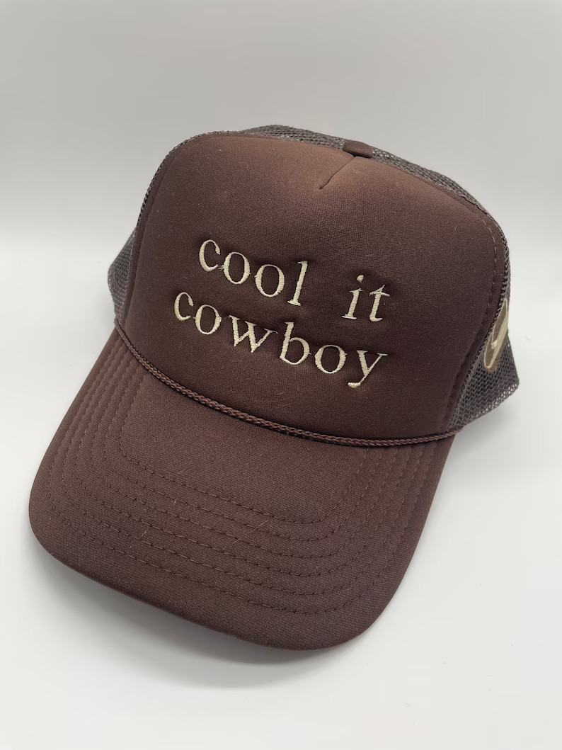 Cool It Cowboy Brown Trucker Hat | Etsy (US)