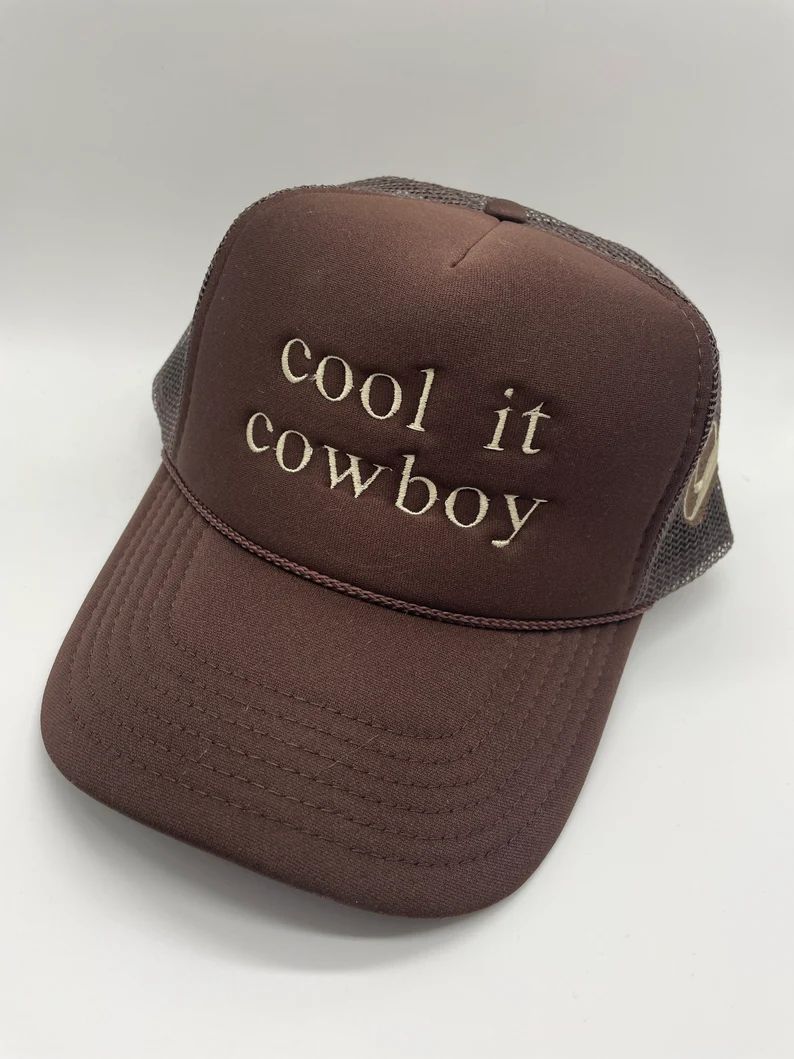 Cool It Cowboy Brown Trucker Hat | Etsy (US)