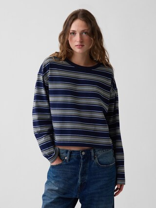 Knit Oversized Crop T-Shirt | Gap (US)