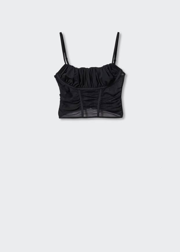 Semitransparent corset top -  Women | Mango USA | MANGO (US)