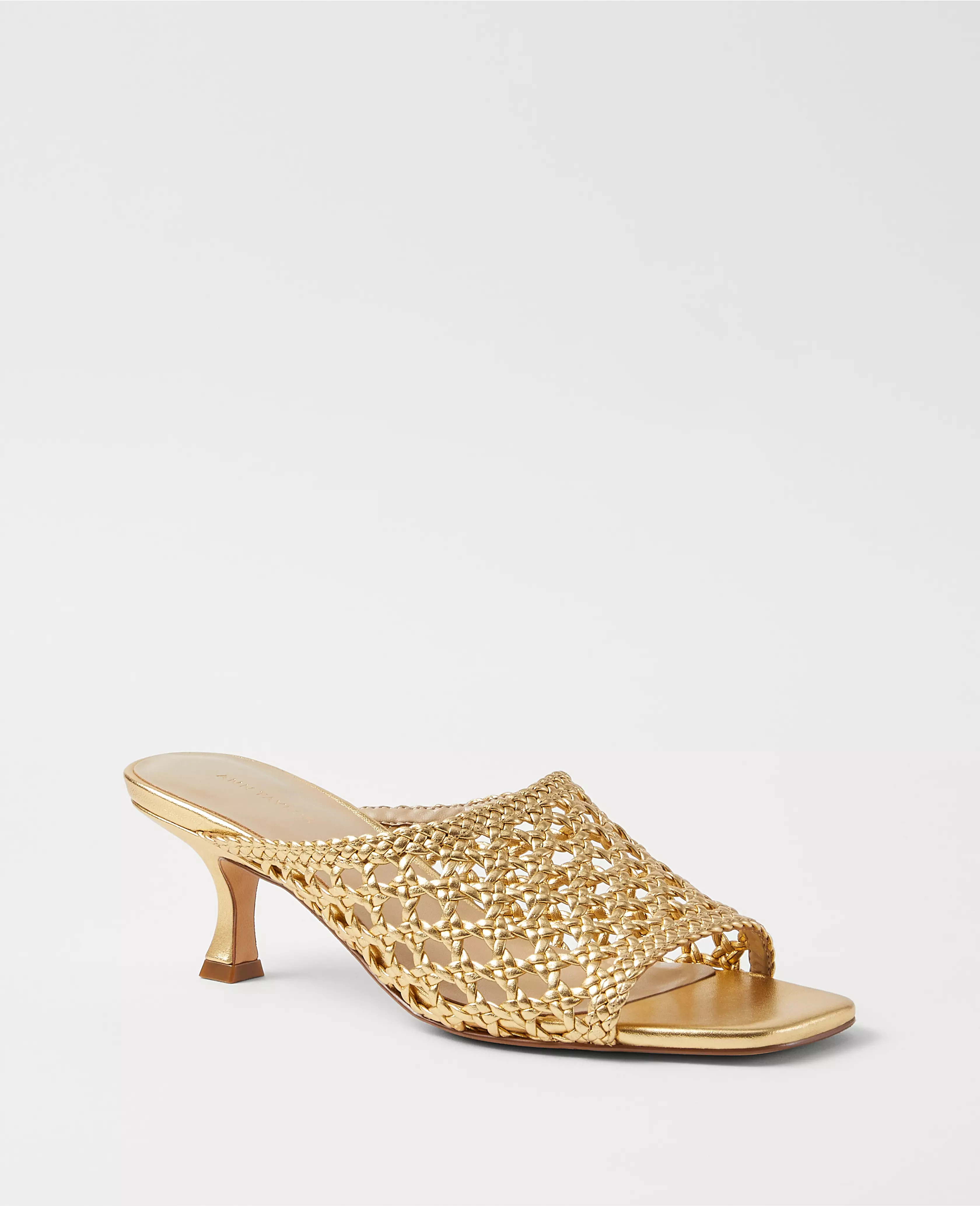 Woven Leather Mule Sandals | Ann Taylor (US)